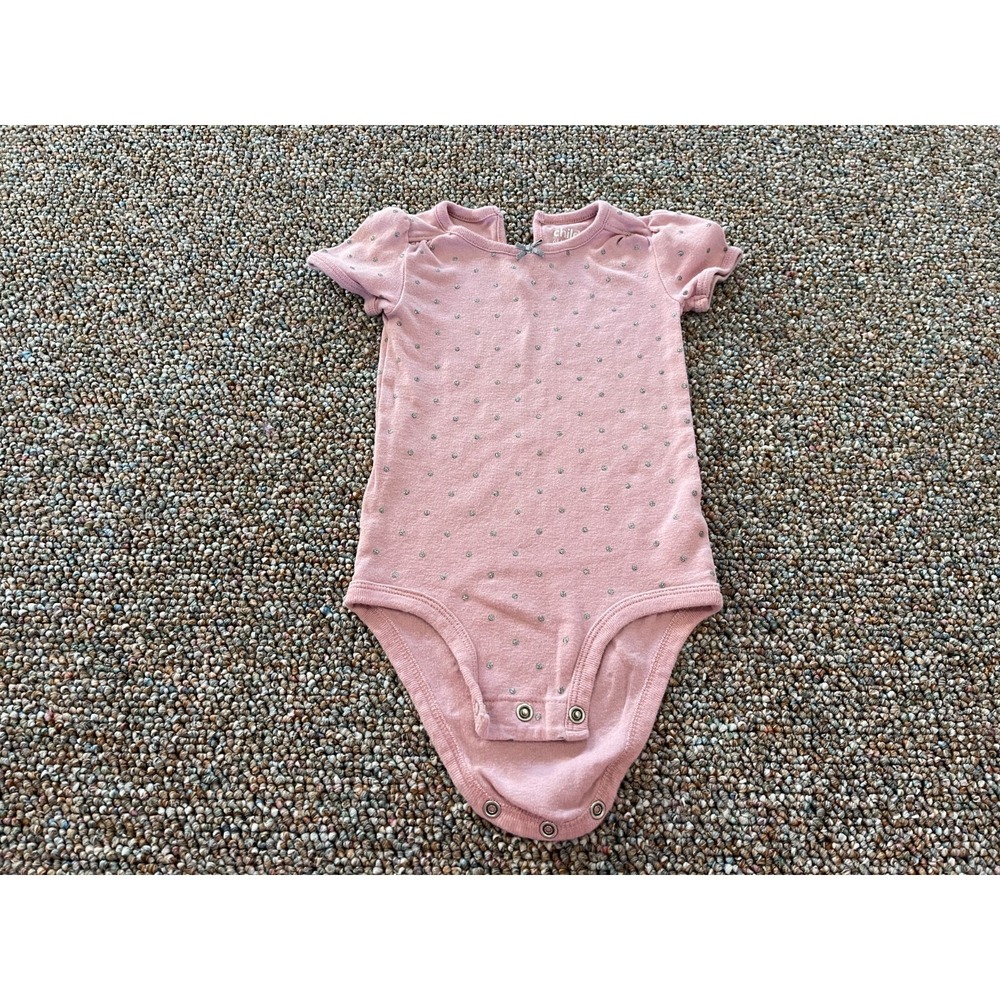 Carter's Girls Pink & Silver Glitter Spotted Bodysuit 12M